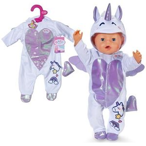 BABY born eenhoornpakje - Met capuchon, borduursel & fonkelende details - Hoogwaardige poppenaccessoires - Kleding geschikt voor 43 cm poppen