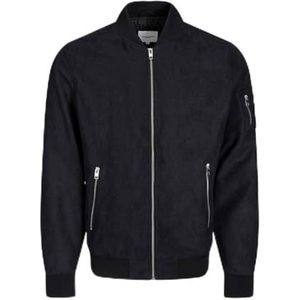 JACK & JONES Jjerocky Faux Suede Bomberjack voor heren, jet black, XL