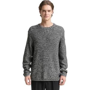 TOM TAILOR Denim heren trui, 15967 - Black White Mouline, XL