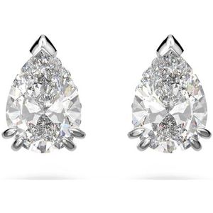 Swarovski Millenia Oorknopjes, Pear-Slijpvorm, Wit, Rodium Toplaag