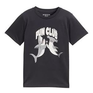 Tom Tailor - T-shirt - Effen - Katoen - Motiefprint - Korte Mouwen