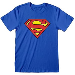T-Shirt met Korte Mouwen Superman Logo Blauw Uniseks