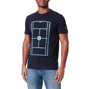 CMP - T-shirt van katoen voor heren, zwart blauw, 48, Zwart Blauw, 44 NL