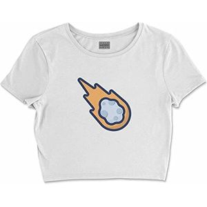 Bona Basics, Digitale print, basic T-shirt voor dames, 100% katoen, wit, casual, bovenstuk voor dames, maat: M, Wit