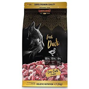Leonardo Fresh Duck Kattenvoer, droogvoer voor katten met 85% vers vlees, volledig voer voor volwassen katten van alle rassen vanaf 1 jaar, 1,5 kg