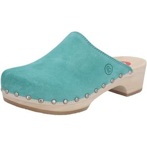 Berkemann Dames Metro-Toeffler houten schoen, aquamarijn, 37 EU, aquamarine, 37 EU