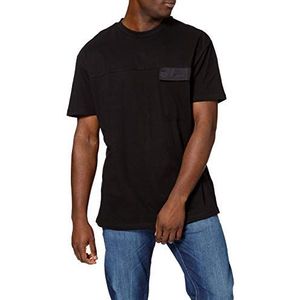 Urban Classics Heren T-shirt oversized Big Flap Pocket Tee, heren T-shirt met borstzak in zwart of wit, maten S - XXL, zwart, S