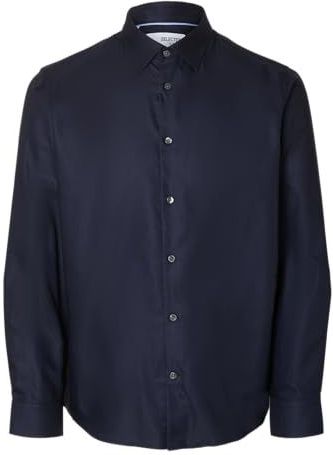 Overhemd - Blauwe Katoen - Slim Fit - Lange Mouwen