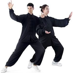 GEGEQ Tai Chi Kung-Fu Taiji Tang Suit - Ochtend Trainingskleding en Broek - Vechtsporten Zijden Kostuum