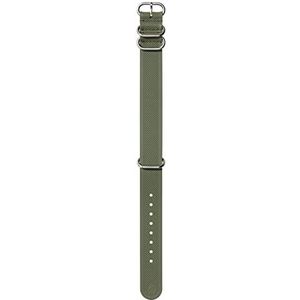 Nixon FKM rubberen NATO wisselarmband voor horloges met een afstand van 20 mm van siliconen en rubber in de kleur olijf met gesp en beslag van roestvrij staal, BA005-333-00, olijfgroen, 20 mm