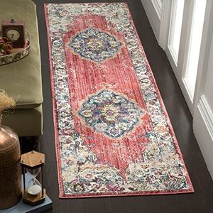 Safavieh Elegant tapijt, BTL343, geweven polyester loper, fuchsia/lichtgrijs, 62 x 240 cm