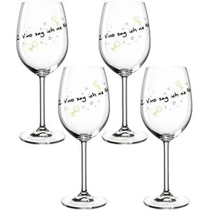 LEONARDO HOME Rodewijnglas PRESENTE set van 4 460 ml 'To Vino zeg ik nooit No', 044515, glas, 180 milliliter