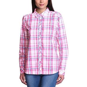 ESPRIT Dames regular fit blouse met ruitprint 034EE1F009, roze (pale fuchsia), 36