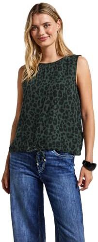 Blouse - Dierenprint - Mousseline - Mouwloos - Normale Pasvorm
