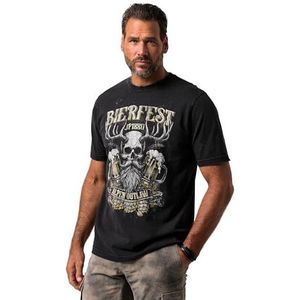 Licentiehouder Naam achtergehouden voor Privacy Redenen Heren Jp1880 T-shirt, Tracht, Halbarm, Rundhals, Print, Bis 8 XL, Zwart, 3XL