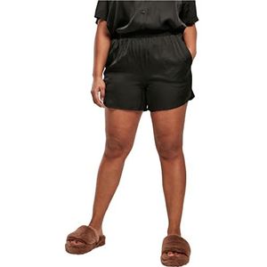 Urban Classics Damesshort van viscose satijn, korte broek voor vrouwen, verkrijgbaar in 3 kleuren, maten XS - 5XL, zwart, S