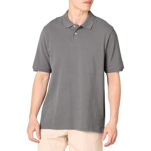 Amazon Essentials Men's Poloshirt van piqué-katoen met normale pasvorm (verkrijgbaar in grote en lange maten), Grijs, XL