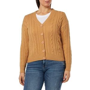 paino Gebreid damesvest met knopen 25825307-PA01, camel, XS/S, kameel, XS/S