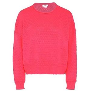 ebeeza Gebreide trui voor dames met ronde hals en honingraataromatroon, roze, maat XL/XXL, roze, XL