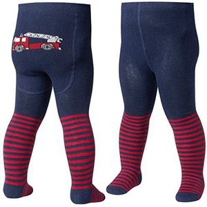 Playshoes - Kinderpanty - Blauw - Gestreept met Brandweermotief - 50/56 cm