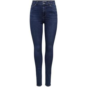 ONLY Onlluna Hw Skinny DNM Guabox Jeansbroek voor dames, Dark Medium Blue Denim, 31W / 32L