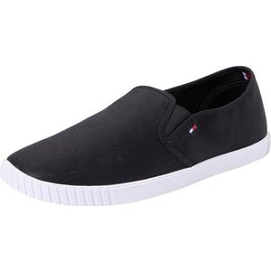 Tommy Hilfiger Vrouwen Canvas Slip-ON Sneaker Cupsole, zwart, 4 UK, Zwart, 37 EU