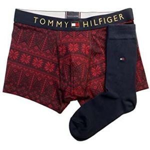 Tommy Hilfiger Heren Trunk & Sok Set Trunks, Grafische Fairisle/Des Sky, L