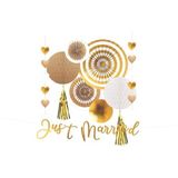 Amscan 9913247 - Bruiloftsdecoratie Just Married, 9-delige set met hangdecoratie