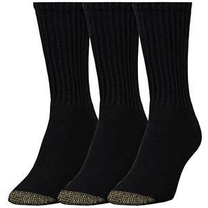 GOLDTOE Women's Ultratec Crew Socks, 3-Pairs, Black, Medium