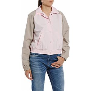 Replay Dames W7771 College Jacket, 664 Light Rose, S, 664 Licht Roos, S