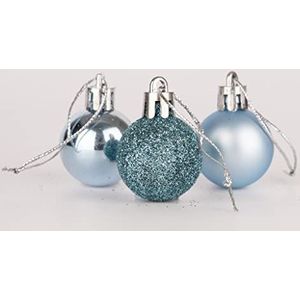 30mm/24 stuks kerstballen onbreekbaar lichtblauw, kerstboomversieringen bal ornamenten ballen Xmas hangende decoraties vakantie decor - glanzend, mat, glitter