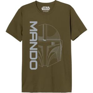 Star Wars Mandalorian - Mando Icon and Logo, MESWMANTS206 T-shirt, heren, leger, maat XL, Het leger., XL