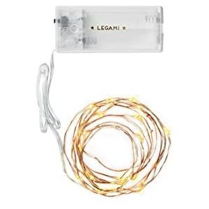 Legami - Decoratieve lichtketting, 20 LED's, lichtkleur warmwit, 190 cm, stroomvoorziening via 2 AA-batterijen