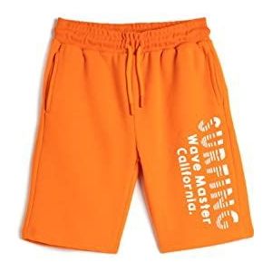 Koton Boys's Trekkoord Zakken Gedrukt Detail Shorts, oranje (207), 6-7 Jaar