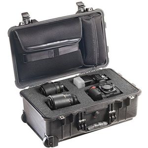 PELI 1510-008-110E Laptop Koffer Met Afneembare Laptophoes En Aanpasbaar Plukschuim, Ip67 Waterdicht, Capaciteit: 27L, Gemaakt In De Vs, Kleur: Zwart