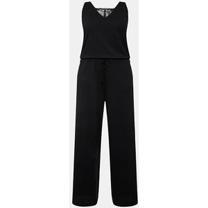 Ulla Popken Dames grote maten plus size jumpsuit, kant, V-hals, mouwloos