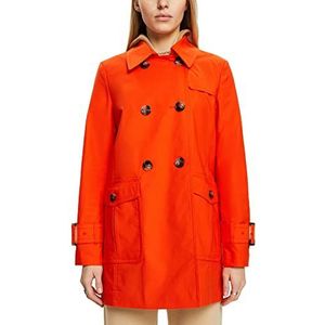 Esprit Collectie Korte twee-rijige trenchcoat, 635/oranje-rood, M