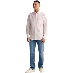 GANT Regular Oxford Banker Stripe Herenshirt, klassiek overhemd, lichtroze, M