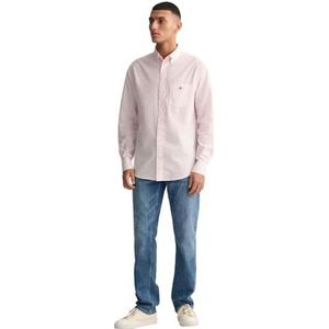 GANT Regular Oxford Banker Stripe Herenshirt, klassiek overhemd, lichtroze, S