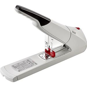 Novus B 56 bloknietmachine (hefvermogen 200 vel, kantoornietmachine met variabele inlegdiepte tot 75 mm) lichtgrijs/zwart