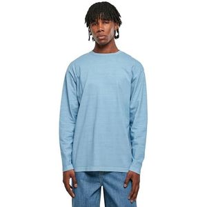 Urban Classics Heren Heavy Oversized Garment Dye Longsleeve, heren sweatshirt met overgesneden schouders en normale pasvorm, verkrijgbaar in de maten S-5XL, horizonblauw, M