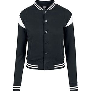 Urban Classics Dames Dames Inset Sweat Jacket College-jas, zwart (blk/white 00050)., M