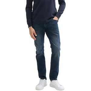 TOM TAILOR Denim Aedan Straight Jeans voor heren, 10172 - Mid Stone Blauw Zwart Denim, 34W x 36L