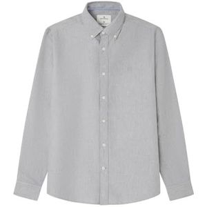 Springfield Oxford overhemd Tencel Melange met perzik, grijs, S