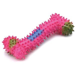 Arquivet Roze speelgoedbot met tanden voor honden 11 cm, van thermoplast, speelgoed en hondenaccessoires, aanbevolen voor kleine honden