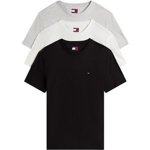 Tommy Jeans - T-shirt - Lichtgrijs/Zwart/Wit - 3 Pack - Normale Pasvorm