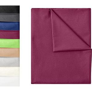 GREEN MARK Textilien Classic Sheet | Sheet | Deken 100% katoen zonder elastiek in vele maten en kleuren Afmeting: 180x275 cm, bordeaux rood
