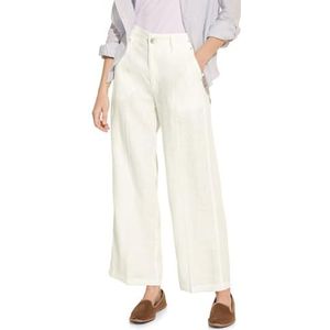 Street One Dames Offic_Linen Straight Leg Hw Broek, off-white, 38W x 28L