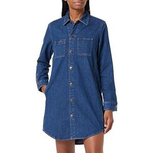 Lee Dames Unionall Shirt Casual Jurk, blauw, S