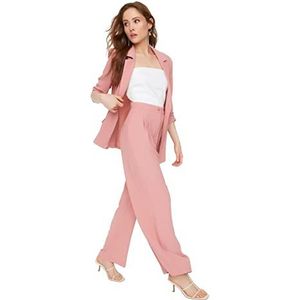 Trendyol Vrouwen Vrouw Hoge Taille Flare Broek, Gedroogde roos, 62